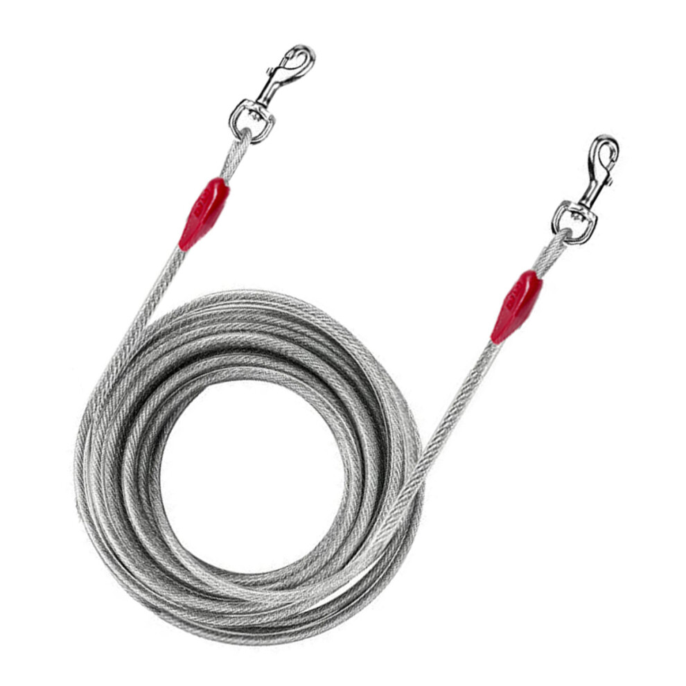 Petopedia (20 Feet) Heavy Duty Dog Tether - Tie Out Cable - 10Ft 20Ft 30Ft Long Chains For Outside - 125 Lbs Lead Leash For Spiral Stake Outdoor Camping Travel