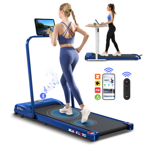 BLACK LORD Treadmill Walking Pad Gym Fitness Foldable handrail Blue