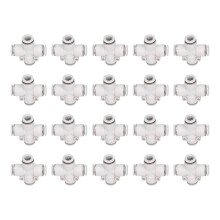 Tee Push to Connect Fitting, Heavy Duty Tee Quick Air Fittings for Pneumatic Applications, 4 Way Cross Configuration with 360 Rotation and Double