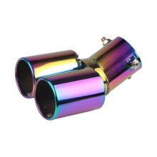 Universal Double Square Car Exhaust Tip 60mm Stainless Steel Muffler Dual Outlet Sport Style