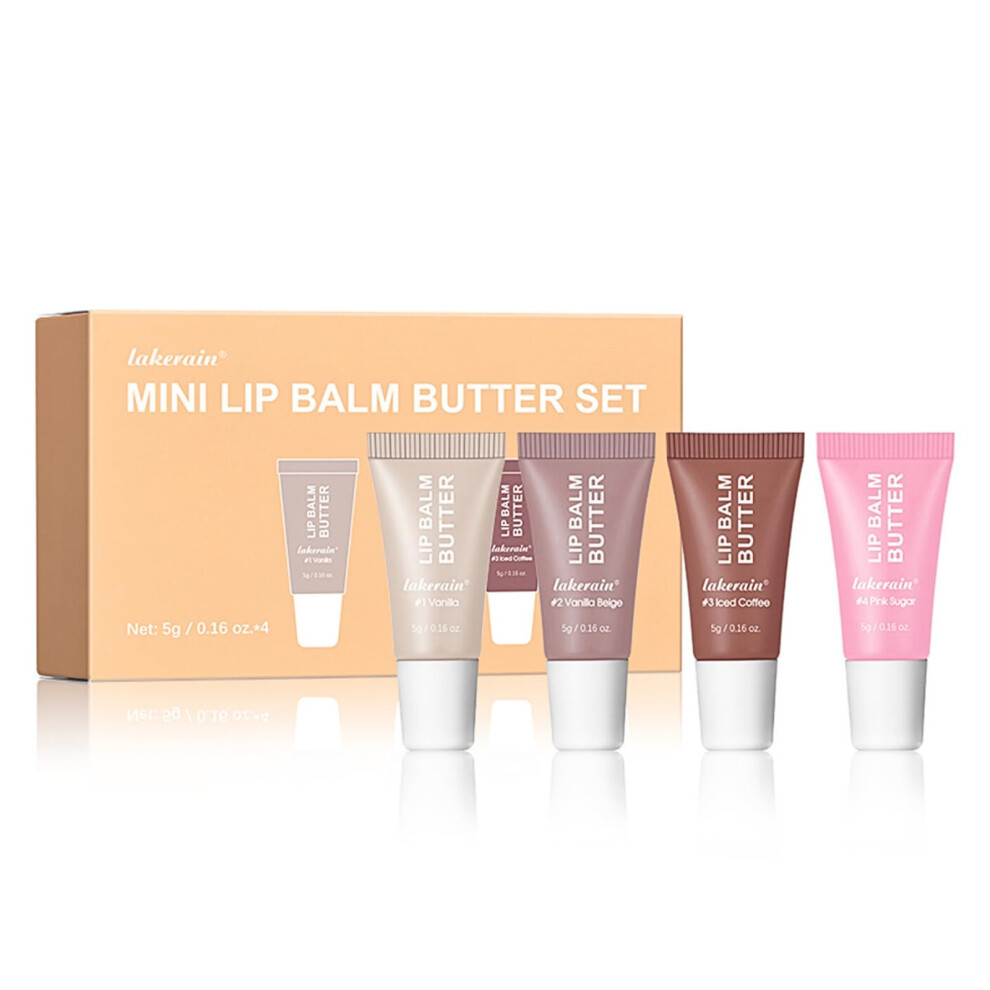 Lip Gloss and Balm Set with Shea Butter, Deep Hydration, NonSticky Shine, 4 Pack for Women