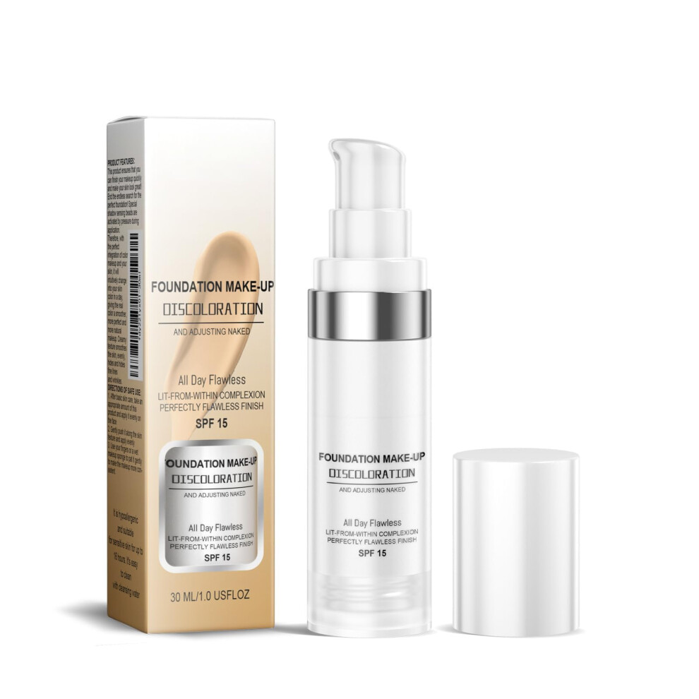Full Coverage Colour Changing Foundation 30ml, Long Lasting Waterproof SPF15 Hydrating Makeup