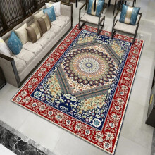Washable Area Rug For Living Room Dining Room Desk Boys Bedroom Retro Blue 160x230 Cm 5ft 3in x 7ft 7in