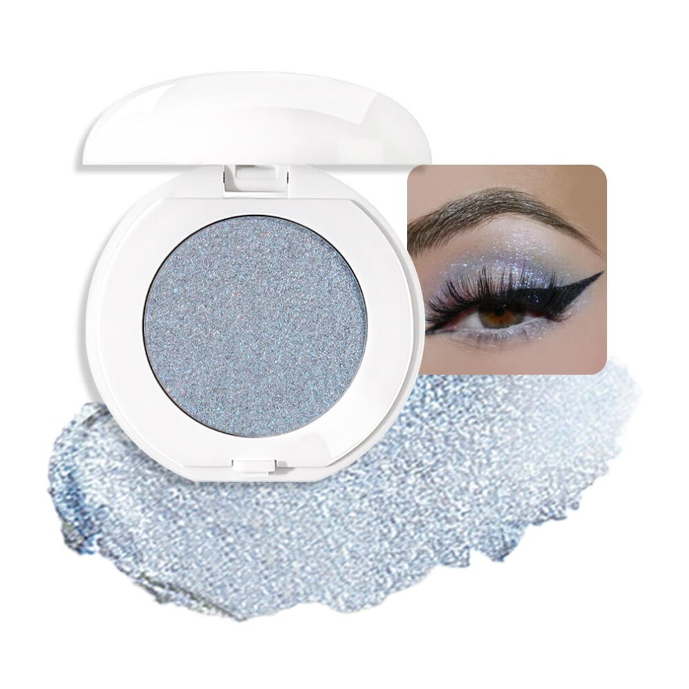 Blue Glitter Eyeshadow 05# Ice Waterproof 24H Wear Multiuse Shimmer For Eyes And Cheeks