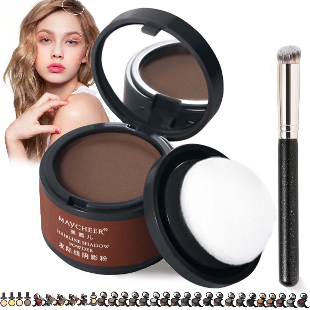Red,Brown Root Touch Up Powder Red Brown Hairline Concealer Sweatproof Long Lasting With Mirror