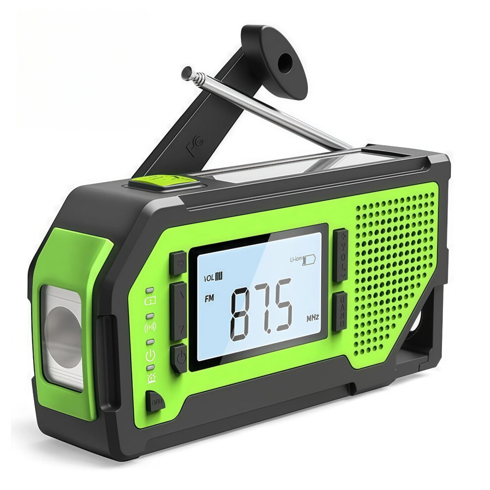 Emergency Radio Solar Hand Crank Am/Fm With Usb Charging, Waterproof Led Flashlight, Sos Alarm 9164114296160