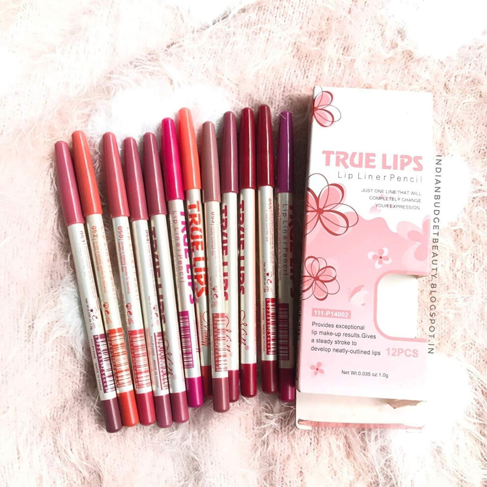 Lip Liner Set 12 Shades Waterproof Matte Finish LongLasting Smooth Glide for Precise Contouring