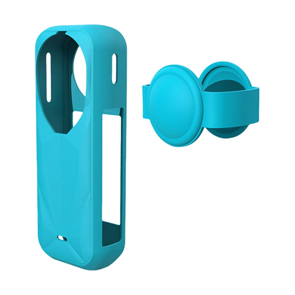Action Camera Silicone Case With Lens Protector, Shockproof Dustproof Cover Blue 9164114296344
