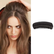 Hair Volume Insert with Natural Black Bun Maker, Invisible Bump Clip and Cushion Comb for Instant Lift