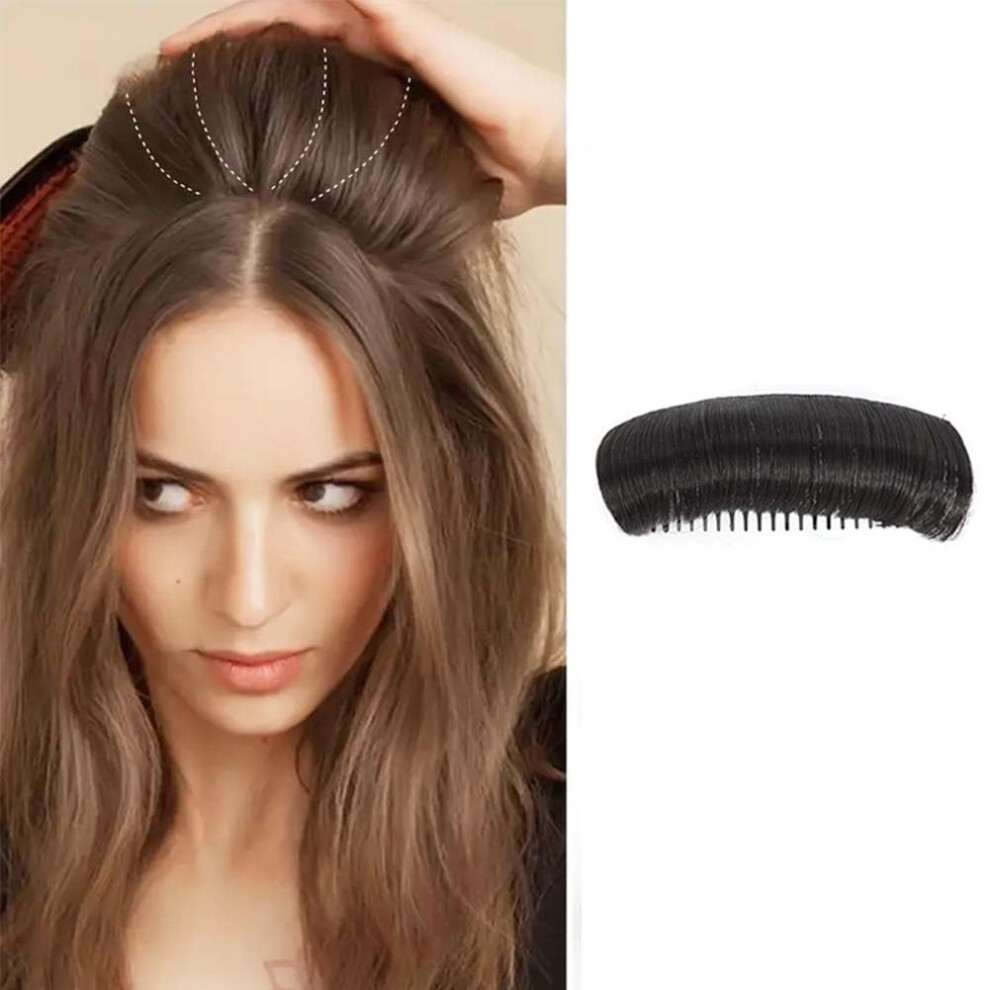 Black Hair Volume Insert With Natural Bun Maker, Invisible Bump Clip And Cushion Comb For Instant Lift