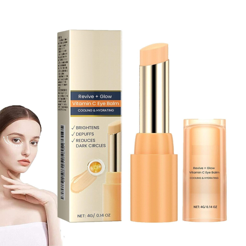 Cream/Dark 2Pcs Vitamin C Eye And Balm For Brightening Circles, Hydrating, Puffiness Reduction