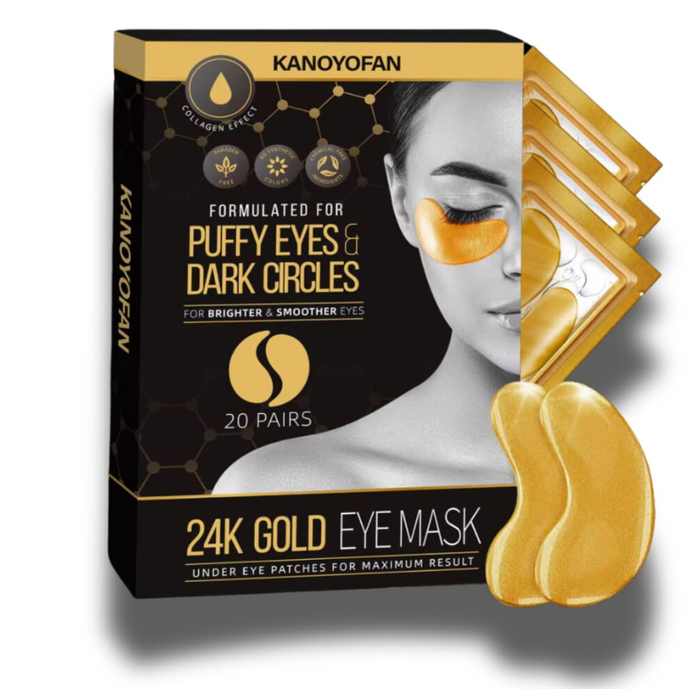 Dark Under Eye Patches 20 Pairs With Collagen And Amino Acid For Puffiness, Circles And Wrinkles