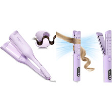 36mm Hair Crimper and Curling Iron with Negative Ion Smoothing, PTC Fast Heating, 2 in 1 Styling