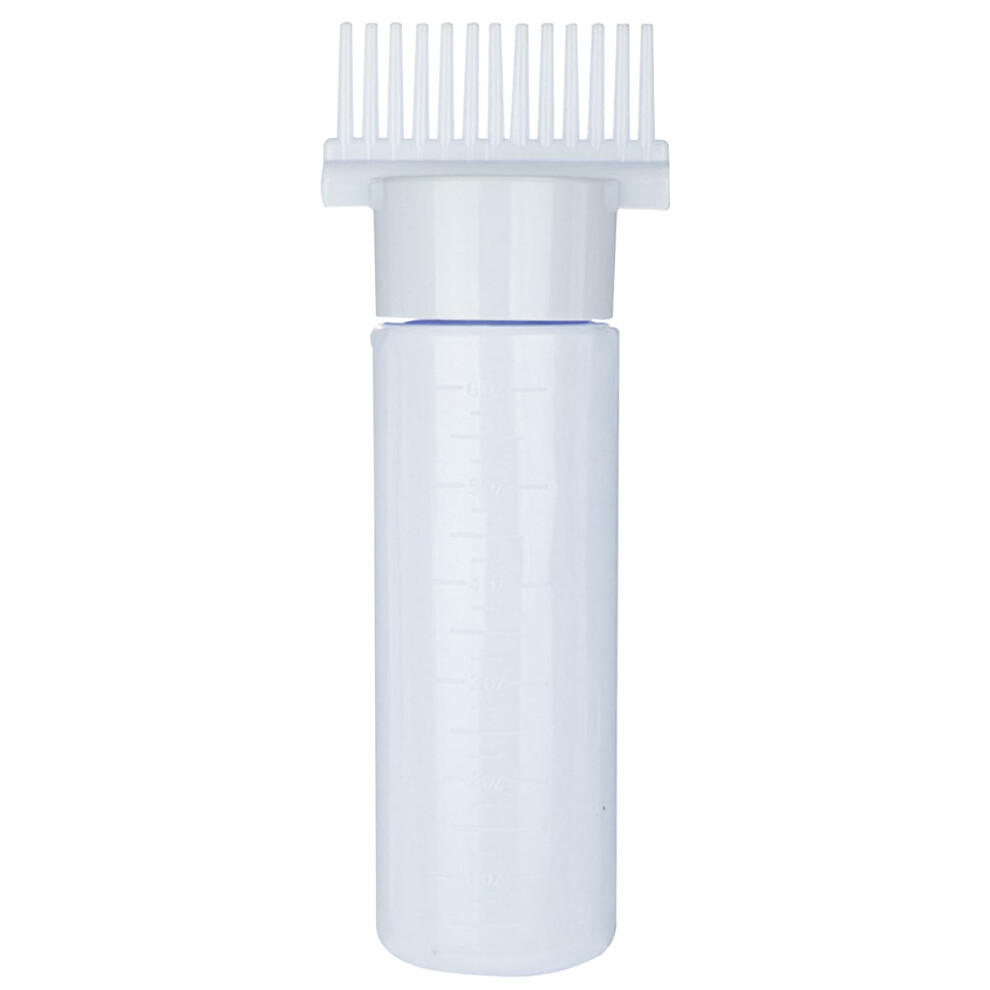 Blue Hair Dye Applicator Bottle 180Ml With Comb Nozzle For Precise Root Application And Clear Scale