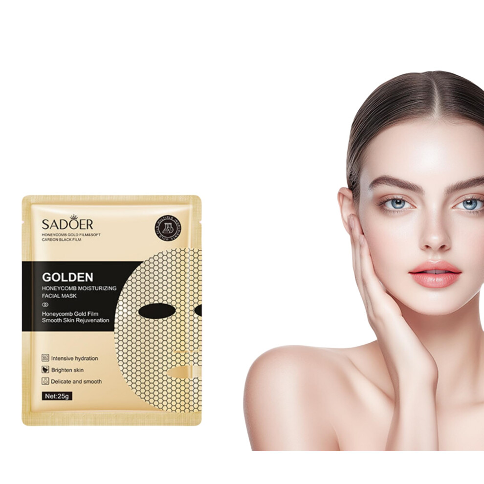 Golden 15 Pack Honeycomb Hydrating Facial Mask 25G, Deep Hydration And Brightening For Sadoer