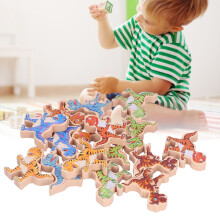 Dinosaur Balance Blocks Wooden Educational Toy for Kids 8x7cm