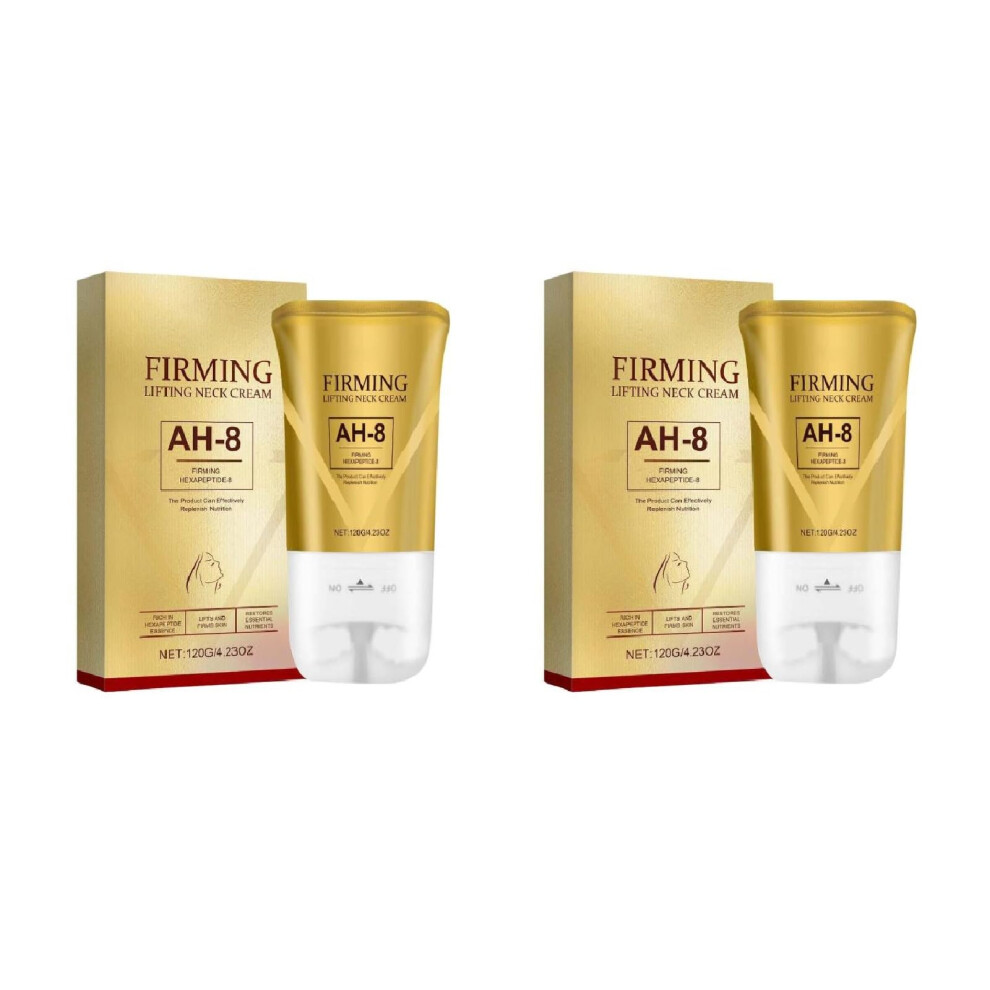 Cream/Gold Neck Firming For Crepey Skin With Peptides And Hyaluronic Acid, 2Pcs Hydrating Lotion