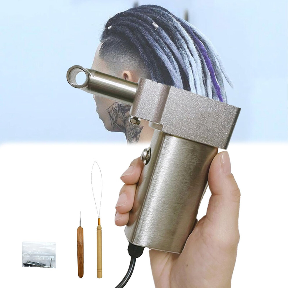 Unisex Electric Dreadlock Machine 16Mm With Automatic Crochet Hooks For Human And Synthetic Hair Extensions