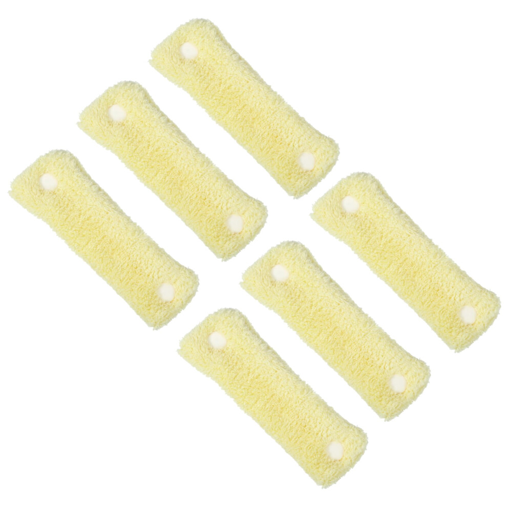 Coral/Yellow Heatless Hair Curlers Soft Fleece Sleeping Rollers For Overnight Noheat Styling 6Pcs