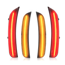 Set zijmarkeringslichten voor voor- en achterbumper, achterlichten, remlichten, mistlampen, superheldere LED's, rode LED-lens, set