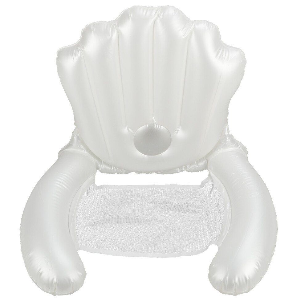 Inflatable Seashell With Pearl Ball For Pool Parties, Giant Floating Raft Chair With Strong Load Bearing Capacity, Ocean Themed Pool Decoration With