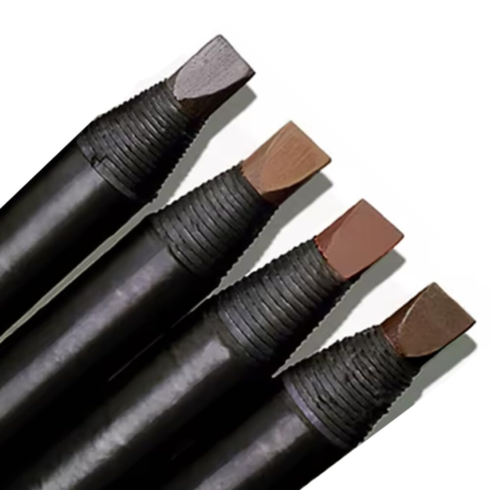 Black Waterproof Eyebrow Pencil With Brush For Precise Brow Shaping And Longwear Color