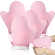 Self Tanning Mitt 4 Pack Double Sided Pink with Thumb for Even Streak Sunless Tan