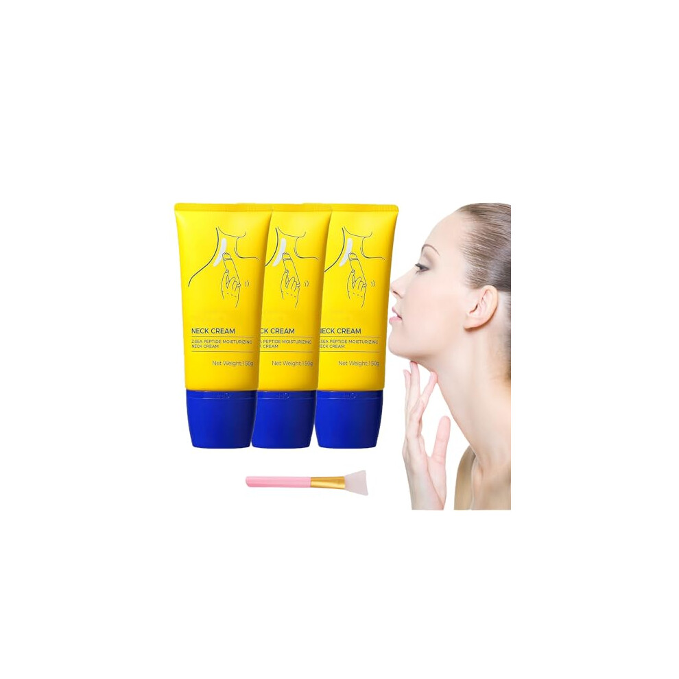 Cream Neck Firming With Massage Roller, Anti Aging Neck Tightening For Sagging Skin (3Pcs)