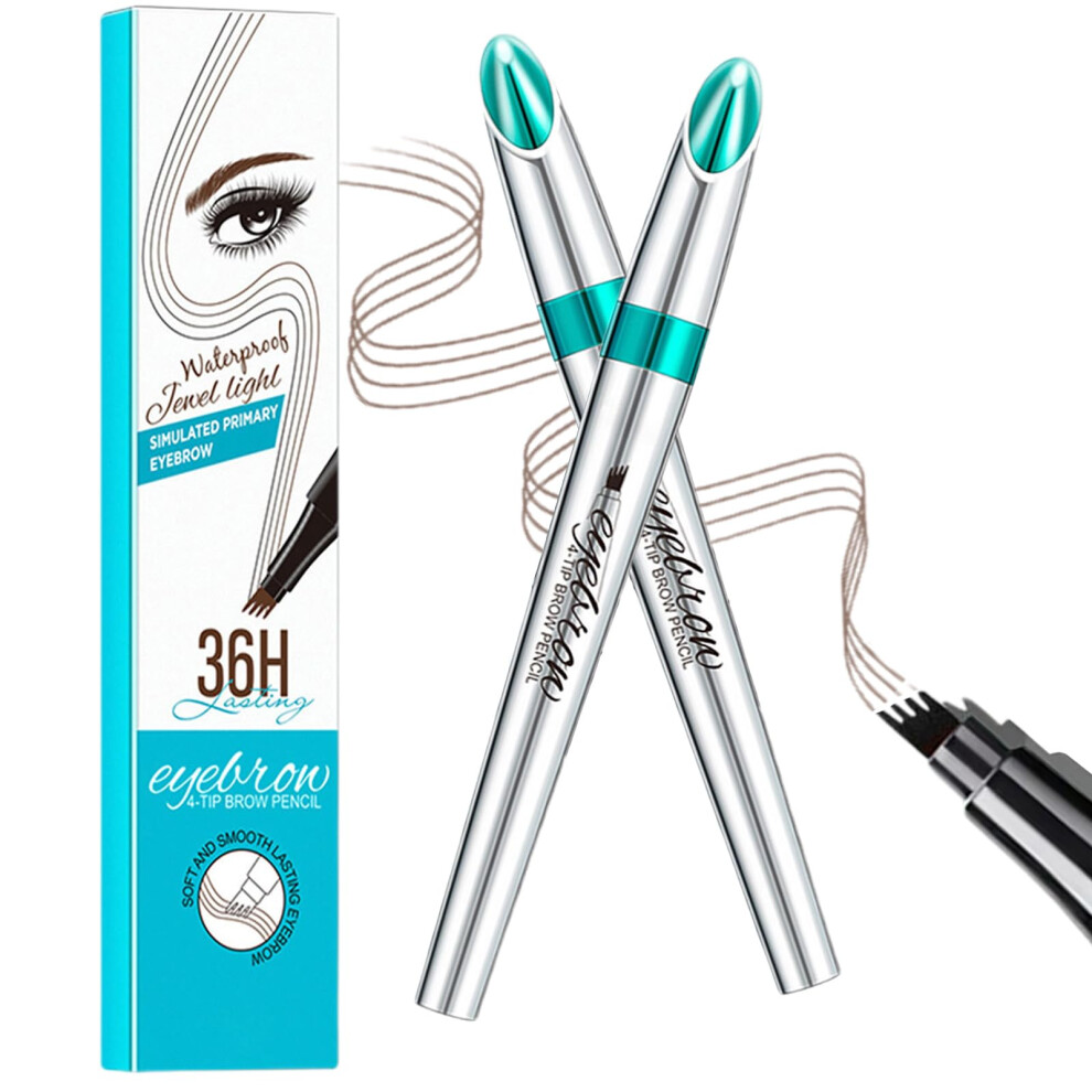Brown Waterproof Microblading Eyebrow Pencil Dark With Precision 4Fork Tip For Natural Longlasting Smudgeproof Brows