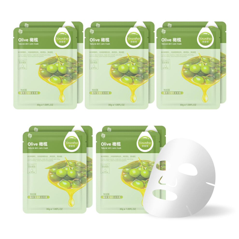 Korean Aloe Vera Sheet Mask 10 Pack with Deep Hydration and Soothing Plant Extracts for All Skin Types