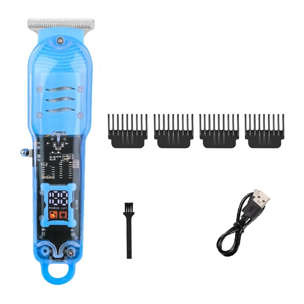 Blue Hair Clippers For Men With Precise Stainless Steel Blades, Travelfriendly Electric Hair Trimmer