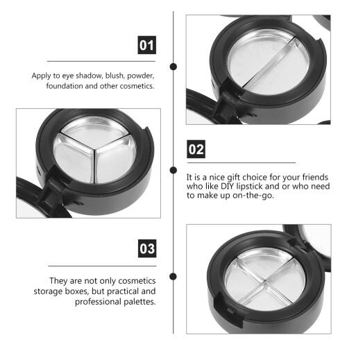 8 Pcs Empty Makeup Containers Compact Refillable Eyeshadow Palette Round Travel Cosmetic Pots 2