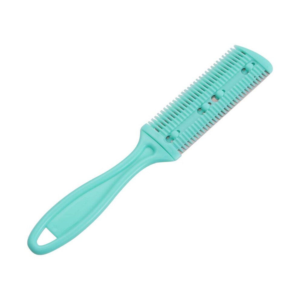 Unisex Green Dual Sided Hair Razor Comb With Replaceable Blades For Thinning And Precise Hair Shaping