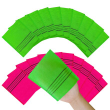 Korean Exfoliating Mitt for Deep Skin Cleansing and Dead Skin Removal, Green 10 Red 10