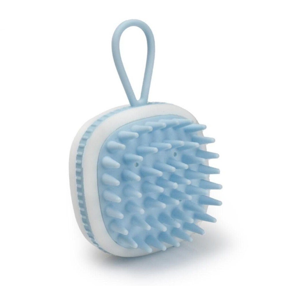 Blue Silicone Scalp Massager Brush For Shampooing Â Ergonomic Handheld Design, Wet Or Dry Use,