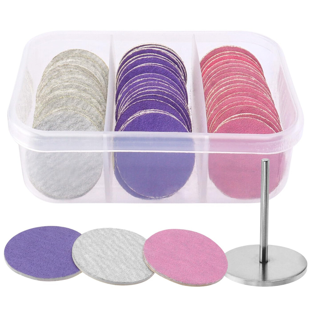60pcs Pedicure Sanding Discs 25mm SelfAdhesive Foot File Pads for Callus Removal with Mandrel