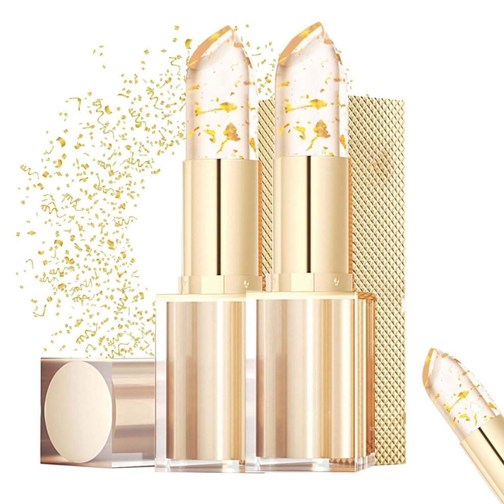 2PCS pH Color Changing Lipstick 24H Transferproof Wear with Deep Hydration and Glossy Finish