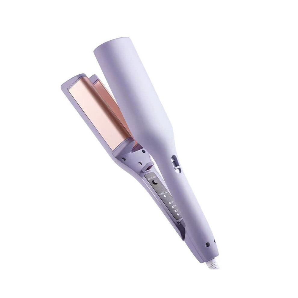 Curling Iron 2 Barrel Hair Waver with Tourmaline Ceramic, 4 Heat Settings, Fast Heating, Purple