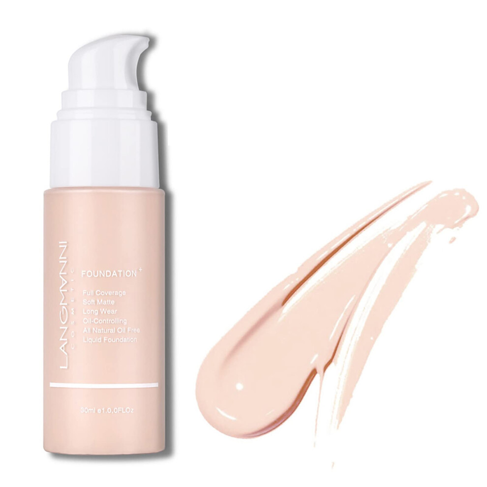 Liquid Foundation Full Coverage Matte Finish 24H Wear Concealer 30ml for Daily and Pro Use