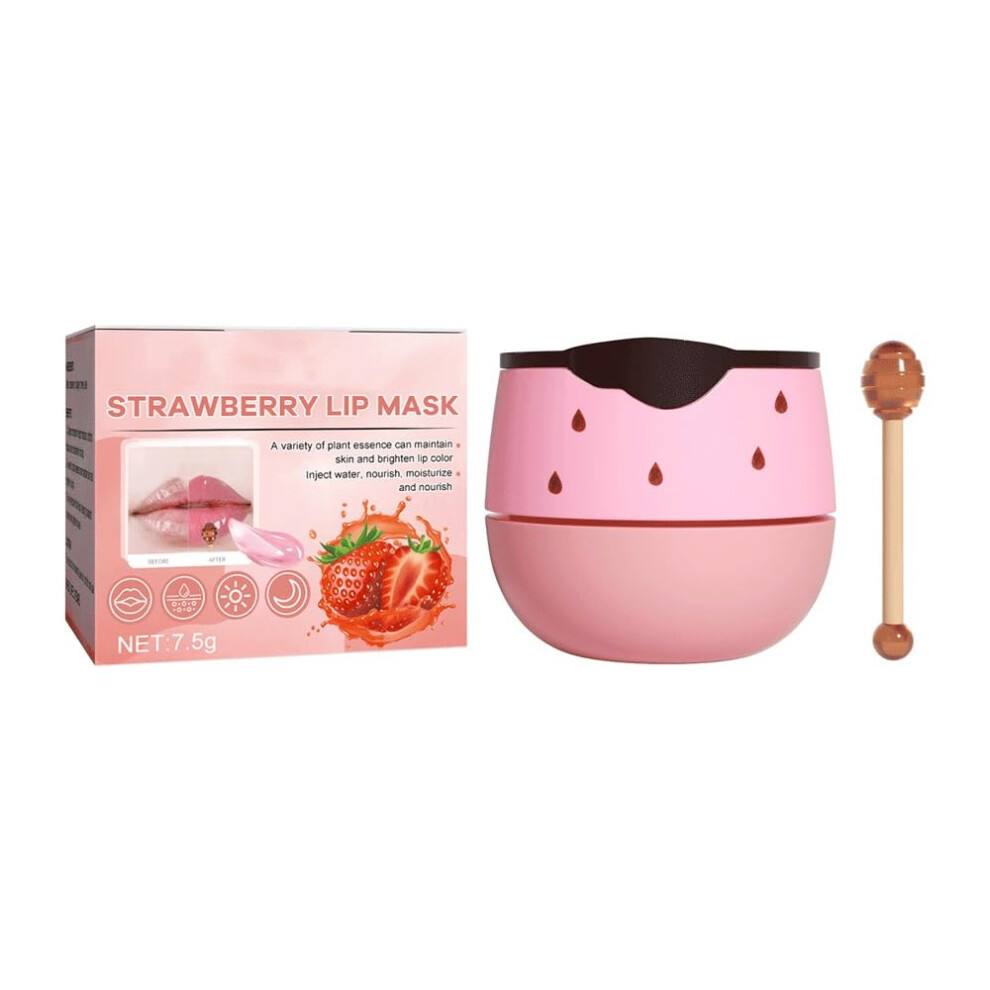 Honey Strawberry Lip Balm and Propolis Moisturizing Lip Mask for Deep Hydration and Overnight
