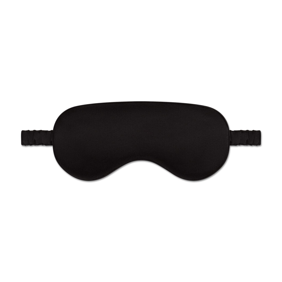 Black/Light Silk Sleep Mask 100 Percent Silk Satin, Complete Blocking, Washable And Hairfriendly