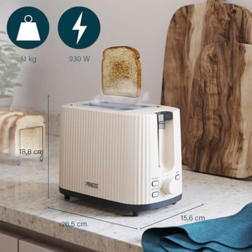 Princess Toaster - PRINCESS - Wave - 2 Schlitze - 7 Bräunungsstufen - Beige 1