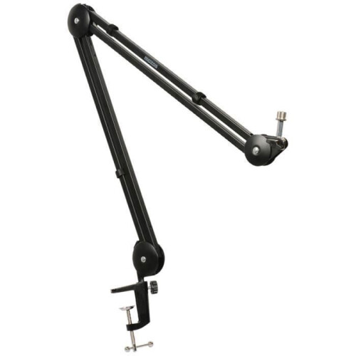 Supporto per microfono a treppiede - Mozos SB36 - metallo nero - braccio 53+56 cm - bloccaggio automatico