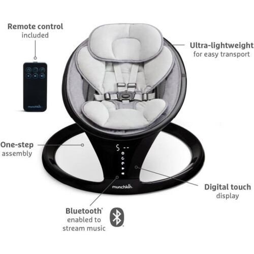 Munchkin Balanço Elétrico Bebê Munchkin | Cadeira Balanço Bluetooth com Sons Calmantes 1