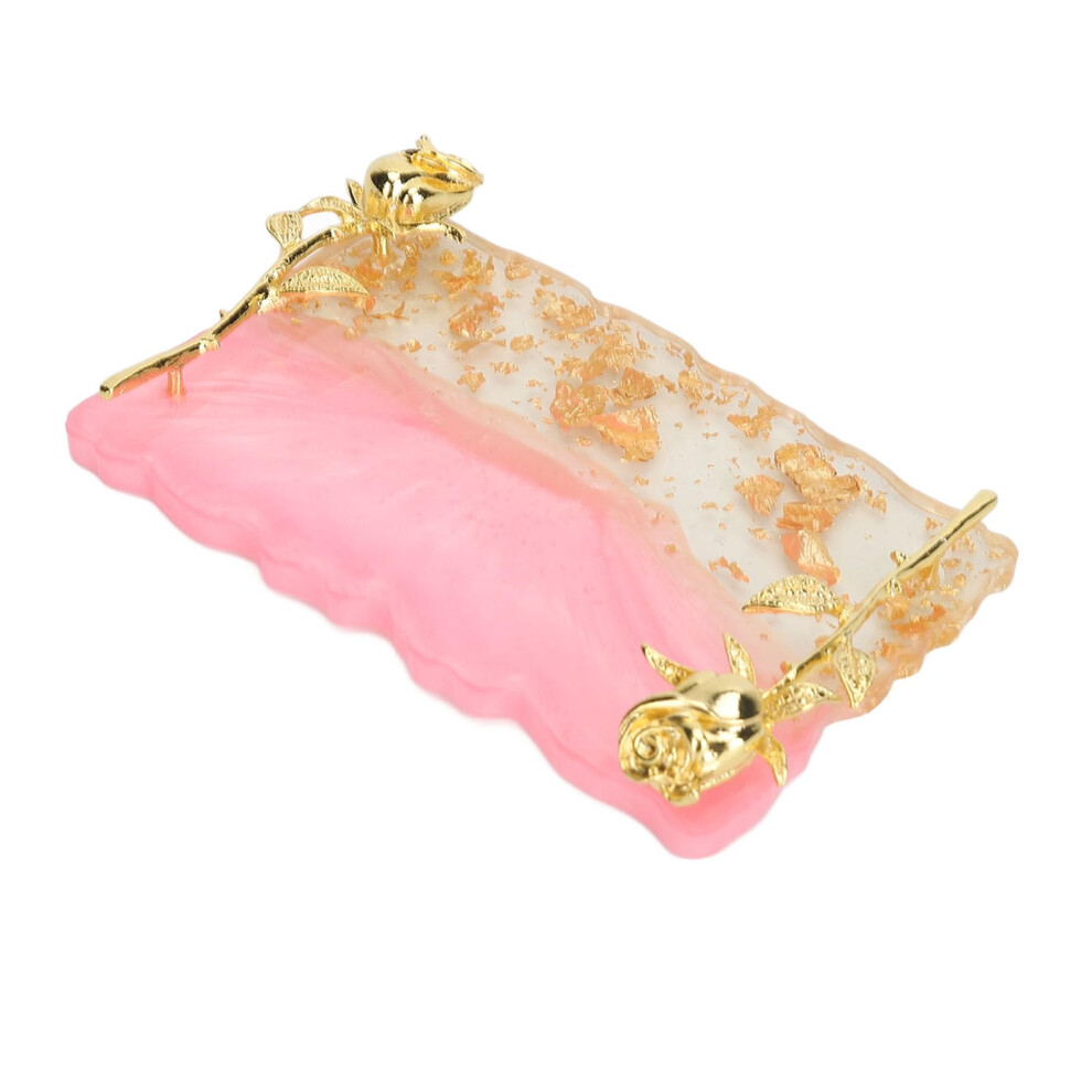 Pink Nail Art Palette Resin Quadrate Board With Smooth Mixing Surface And Safe Rounded Edges