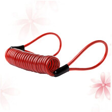Disc Brake Lock Reminder Cable Red Lightweight Coiled Wire For Motorbikes Scooters Prevents Damage From Engaged Locks