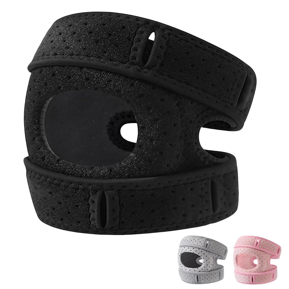 Black Knee Brace Adjustable Patellar Gel Pad Side Stabilizers For Men Women Meniscus Tear Arthritis Large