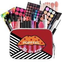 Makeup Kit for Women AllinOne Travel Set with Brushes, Eyeshadow, Lip Gloss, Mascara, Concealer