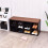 Shoe Bench with Cushion, Adjustable Shelves, Brown Wood 1