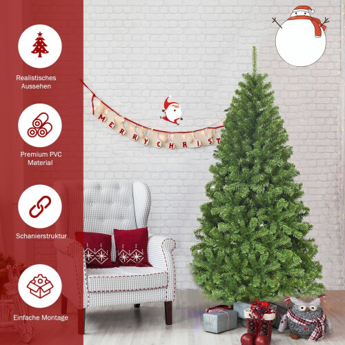 Artificial Christmas Tree, 180cm, PVC, Metal Stand 1